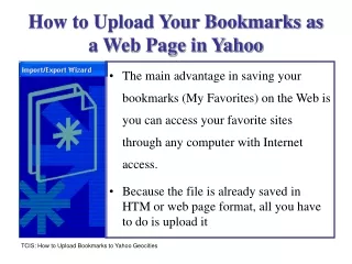 How to Upload Your Bookmarks as a Web Page in Yahoo