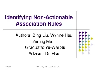 Identifying Non-Actionable Association Rules