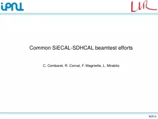 Common SiECAL-SDHCAL beamtest efforts C. Combaret, R. Cornat, F. Magniette, L. Mirabito
