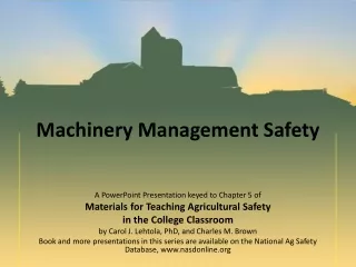 Machinery Management Safety