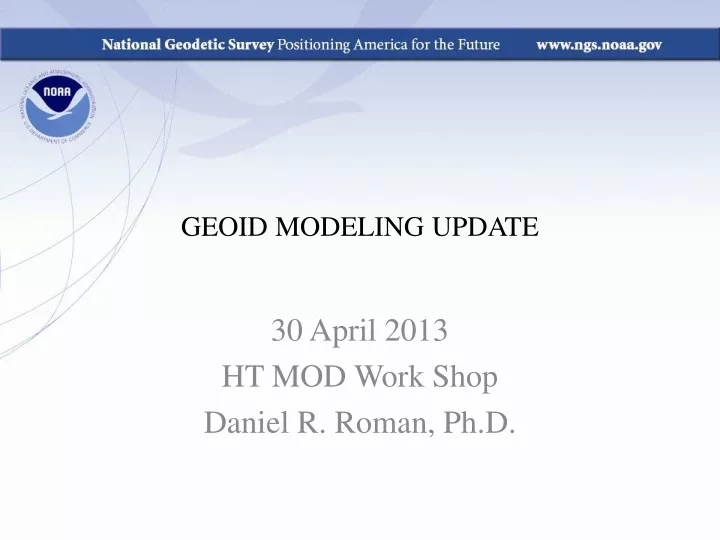 geoid modeling update