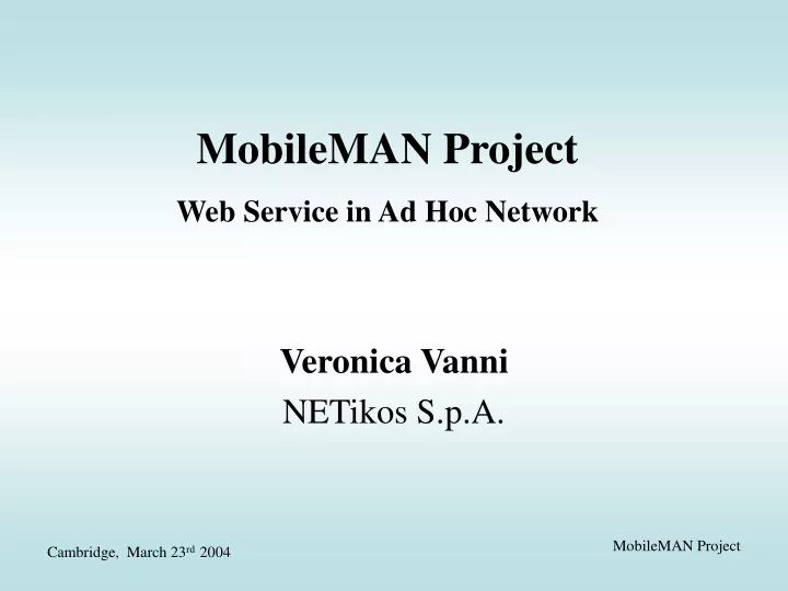 mobileman project web service in ad hoc network