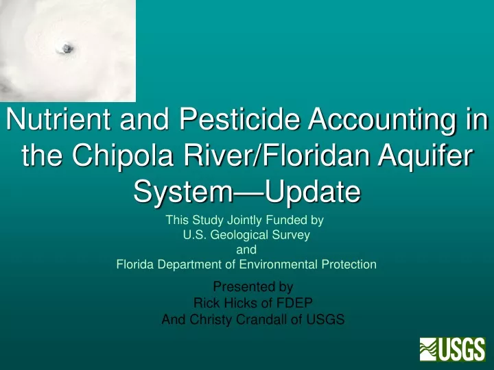 nutrient and pesticide accounting in the chipola river floridan aquifer system update