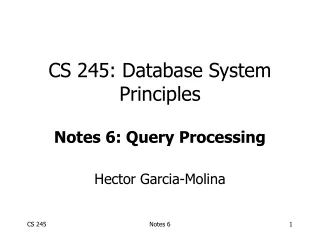 CS 245: Database System Principles