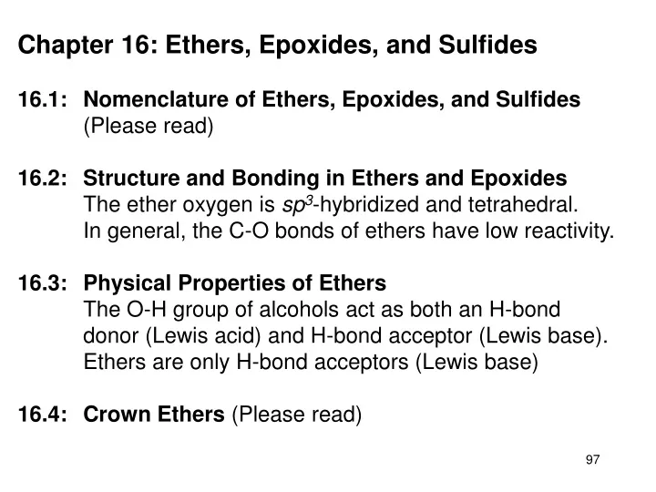 chapter 16 ethers epoxides and sulfides