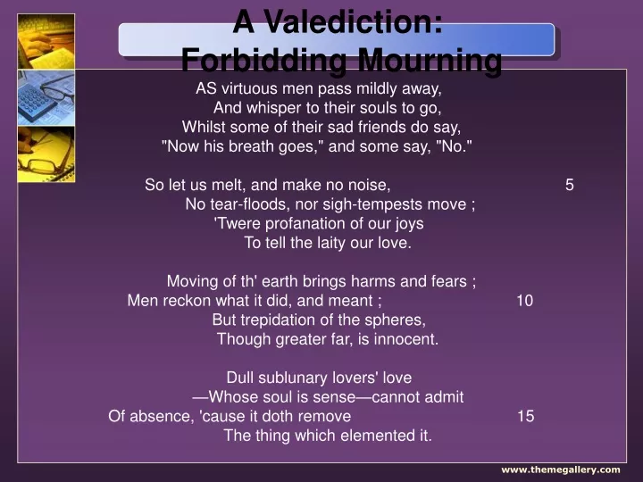 a valediction forbidding mourning