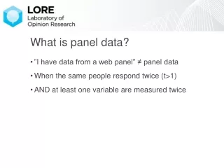 What is panel data?