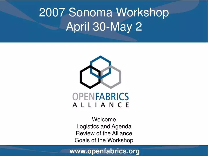 2007 sonoma workshop april 30 may 2