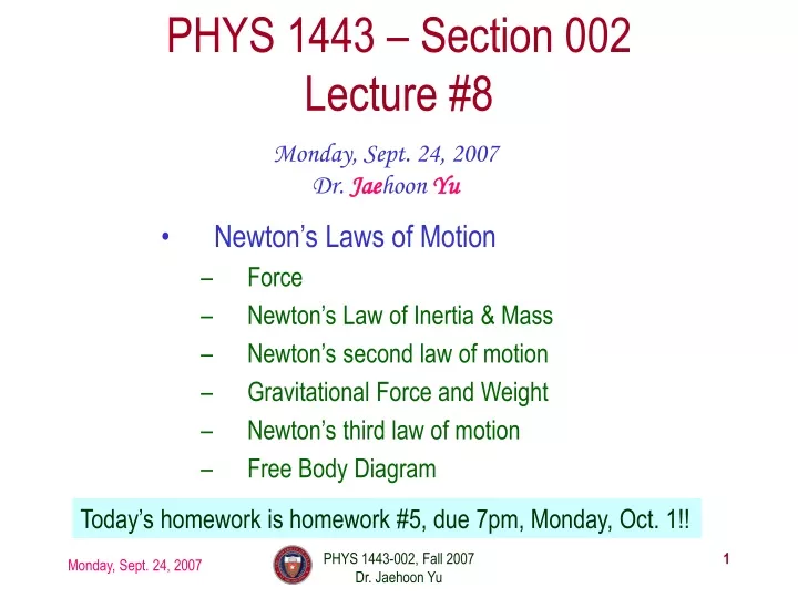 phys 1443 section 002 lecture 8