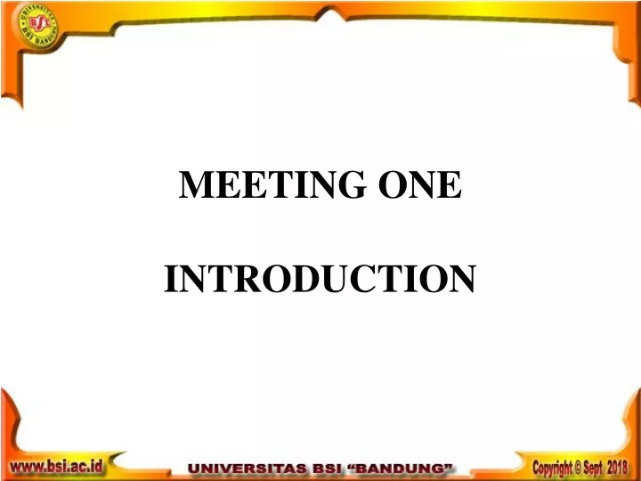 meeting one introduction