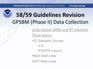 58/59 Guidelines Revision GPSBM (Phase II) Data Collection