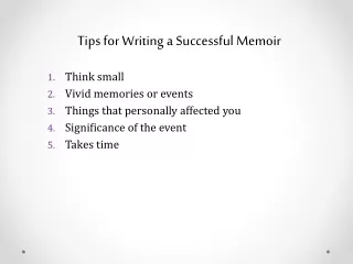 Tips for Writing a Successful Memoir