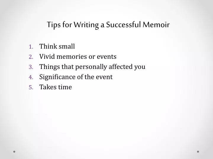 tips for writing a successful memoir