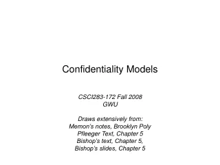 Confidentiality Models