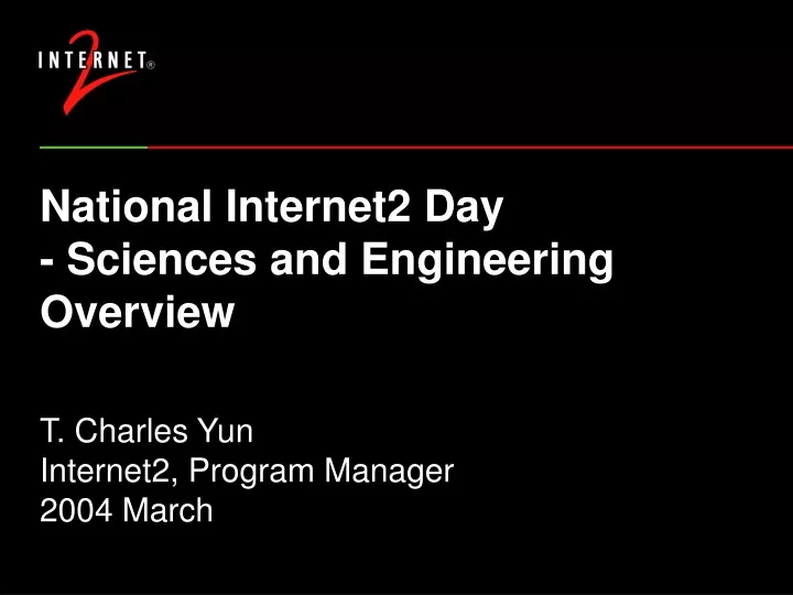 national internet2 day sciences and engineering overview