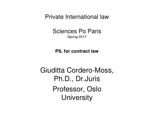 Private International law Sciences Po Paris Spring 2017