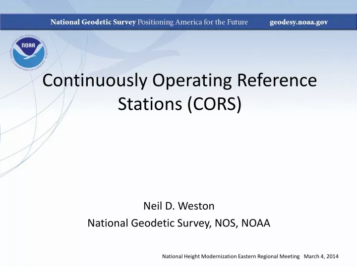 continuously operating reference stations cors