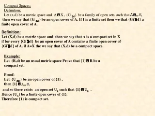 compact spaces definition let x d be a metric