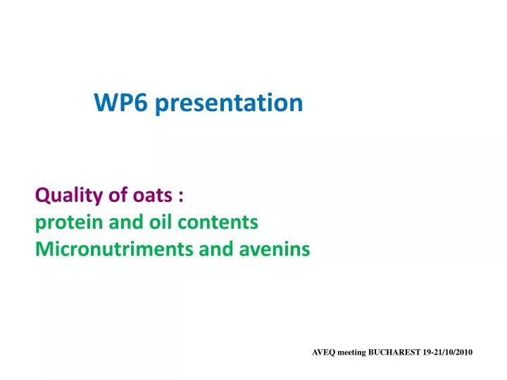 wp6 presentation