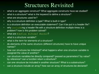 Structures Revisited