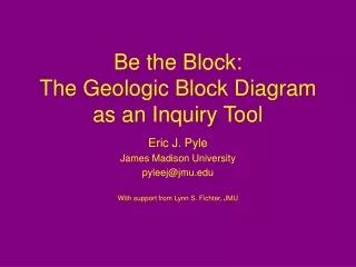 Be the Block: The Geologic Block Diagram as an Inquiry Tool