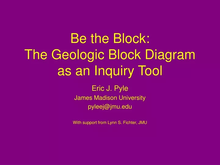 be the block the geologic block diagram as an inquiry tool