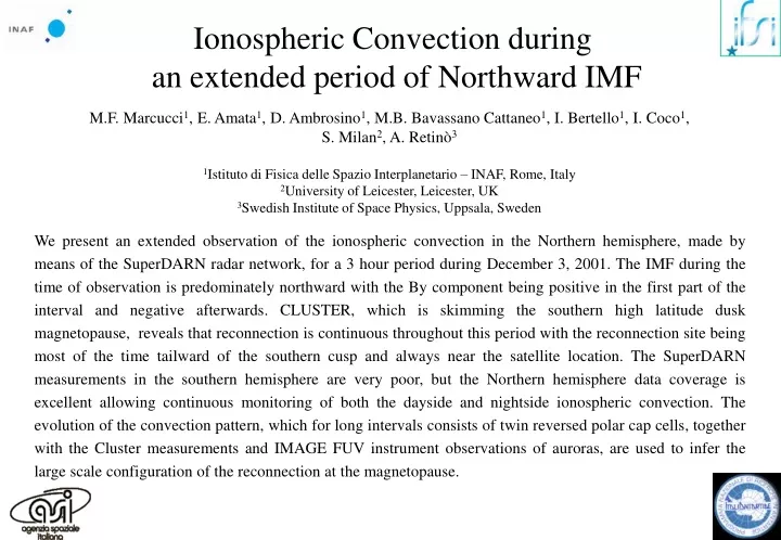 ionospheric convection during an extended period of northward imf