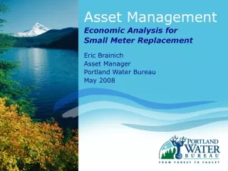 Asset Management Economic Analysis for  Small Meter Replacement Eric Brainich Asset Manager