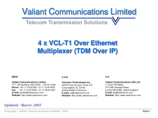 4 x VCL-T1 Over Ethernet  Multiplexer (TDM Over IP)