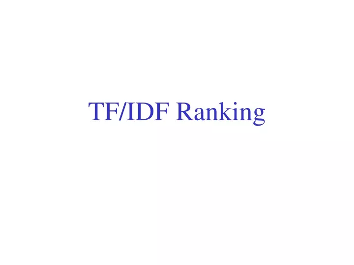 tf idf ranking