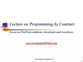 Lecture on Programming by Contract