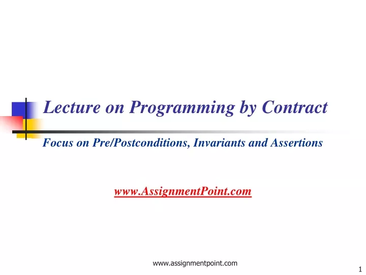 lecture on programming by contract