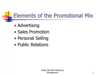 Elements of the Promotional Mix