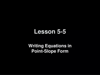 Lesson 5-5