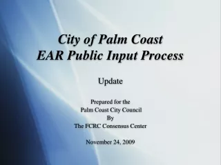 City of Palm Coast EAR Public Input Process