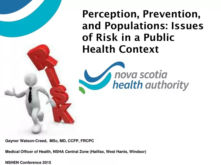 perception prevention and populations issues of risk in a public health context