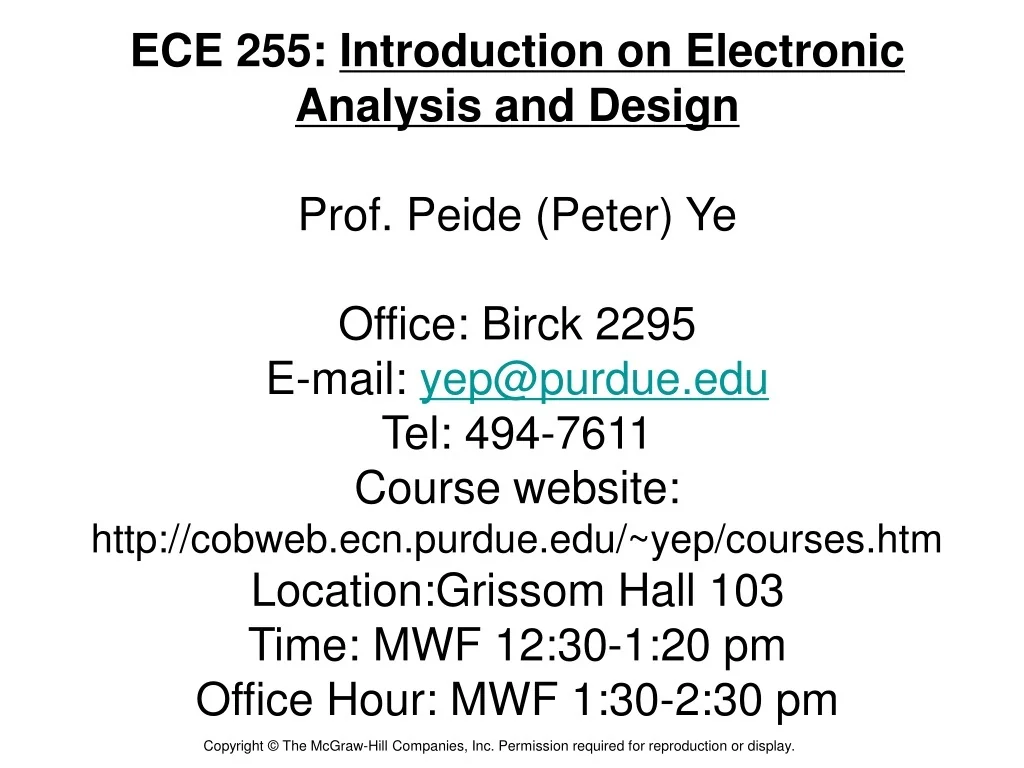 PPT - Electronic Analysis & Design Introduction Course by Prof. Ye ...