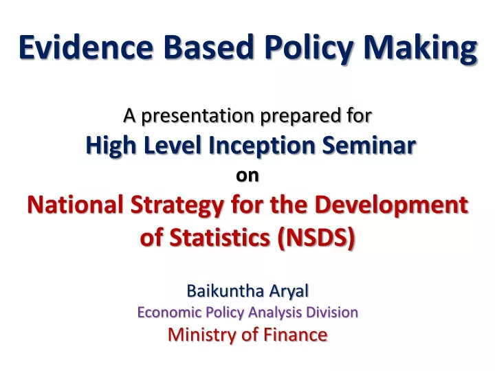 baikuntha aryal economic policy analysis division ministry of finance