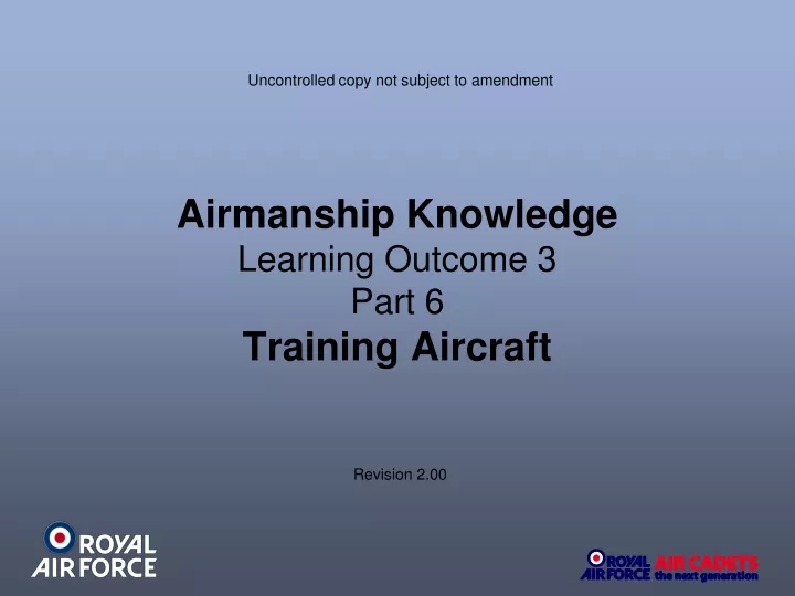 airmanship knowledge learning outcome 3 part 6 training aircraft