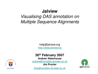 Jalview Visualising DAS annotation on Multiple Sequence Alignments