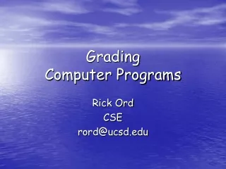Grading  Computer Programs