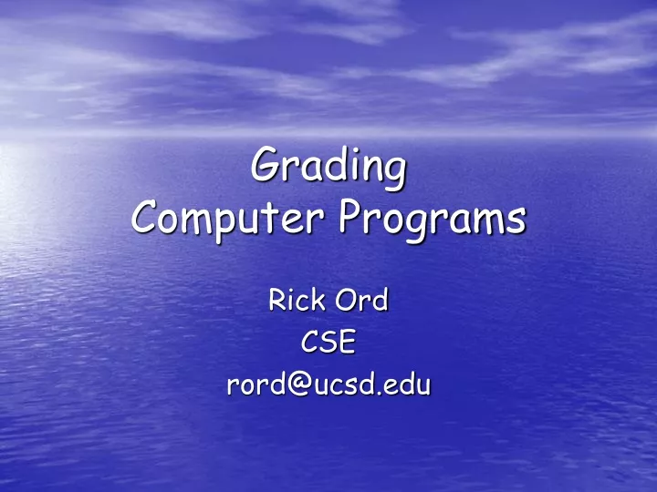 grading computer programs