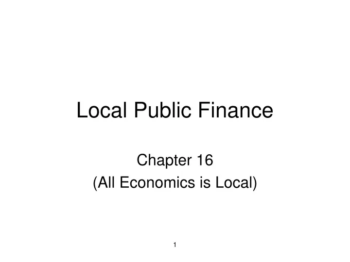 local public finance
