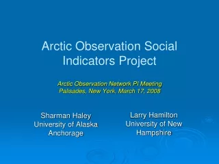 Sharman Haley University of Alaska Anchorage