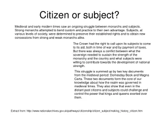 Citizen or subject?