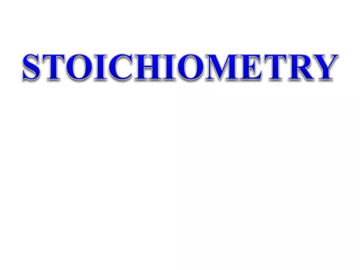 stoichiometry