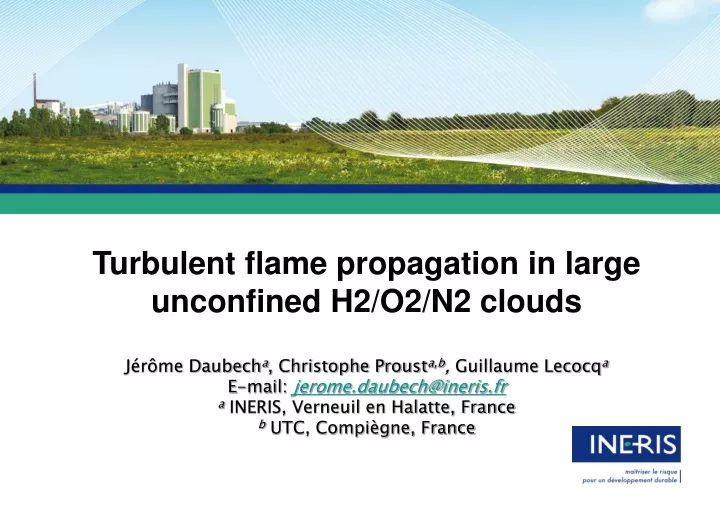 turbulent flame propagation in large unconfined