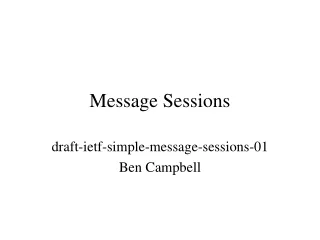 Message Sessions