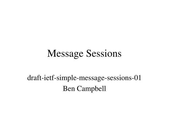 message sessions
