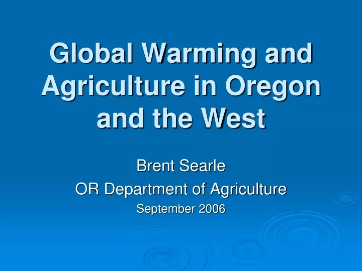 brent searle or department of agriculture september 2006